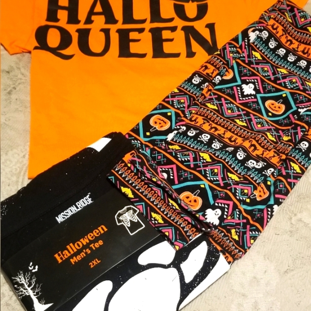 Couple Halloween Bundle! Ladies tshirt & leggings & Men's tshirt